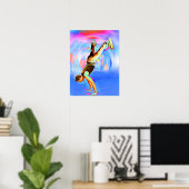 Straatdansen, Blues/Reds (3), No-Sil niet Poster (Thuiskantoor)