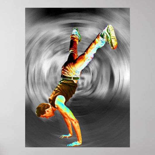 Straatdansen, grijs/zwarte achtergrond poster (Voorkant)