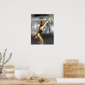 Straatdansen, grijs/zwarte achtergrond poster (Keuken)