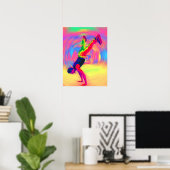 Straatdansen, regenboog, Radiaal Poster (Thuiskantoor)