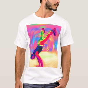 Straatdansen, regenboog, Radiaal T-shirt
