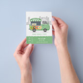 straatdonuts van levensmiddelenvrachtwagens flyer (Hand)