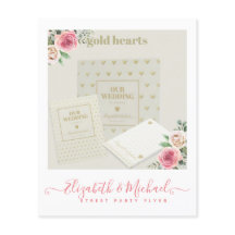 Straatfeest Stijl Trouwontwerp Eigen Flyer Roze