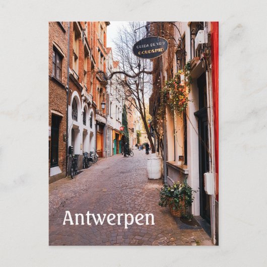 Straatfoto Antwerpen België Briefkaart (Voorkant)