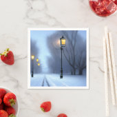 Straatgloeilampen in de winter Wonderland Servet (Insitu)