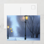 Straatgloeilampen in Winter Wonderland Feestdagenkaart (Voorkant / Achterkant)