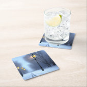 Straatgloeilampen in Winter Wonderland Kartonnen Onderzetters (Insitu)