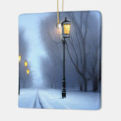 Straatgloeilampen in Winter Wonderland Keramisch Ornament (Links)