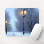 Straatgloeilampen in Winter Wonderland Muismat (Met muis)