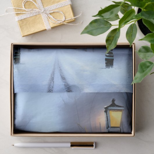 Straatgloeilampen in Winter Wonderland Tissuepapier (Geschenk)