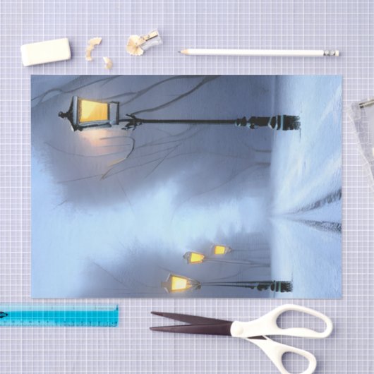 Straatgloeilampen in Winter Wonderland Tissuepapier (Craft)