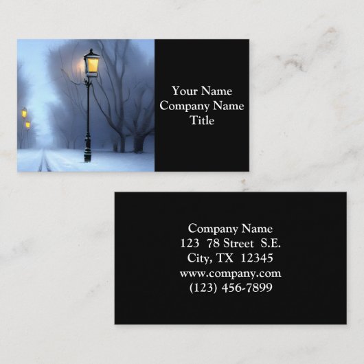 Straatgloeilampen in Winter Wonderland Visitekaartje (Voorkant / Achterkant)