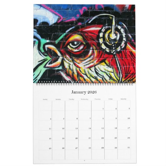 Straatgraffiti 2025 kalender (Jan 2026)