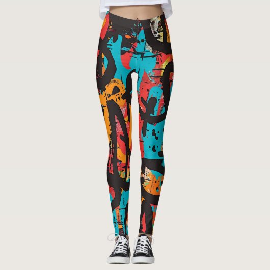 Straatgraffiti Leggings (Voorkant)