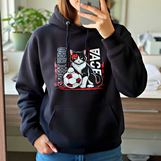 Straatheld Voetbal Kat Geschenk - Grappige Kat Lie Hoodie