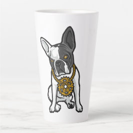 Straathond met Pug-stijl Latte Mok
