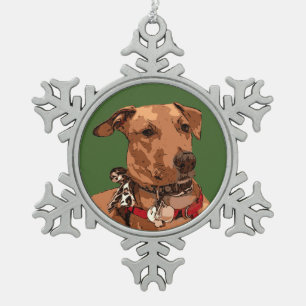 STRAATHOND TIN SNEEUWVLOK ORNAMENT