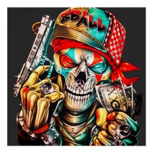 Straathustle Urban King Premium Glanzende Poster
