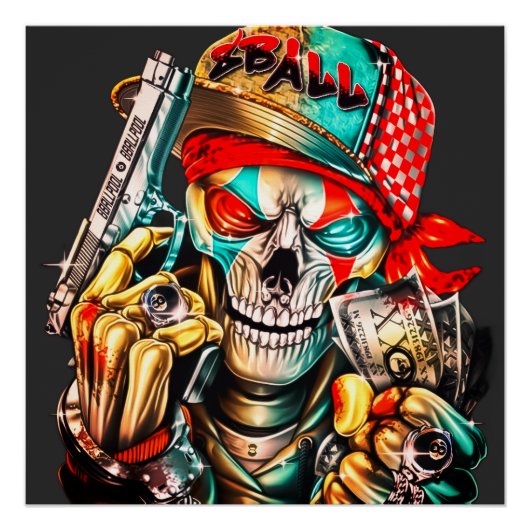 Straathustle Urban King Premium Glanzende Poster (Voorkant)