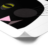 Straatkat | Abstracte kunst | Zwart, grijs en wit Poster (Hoek)