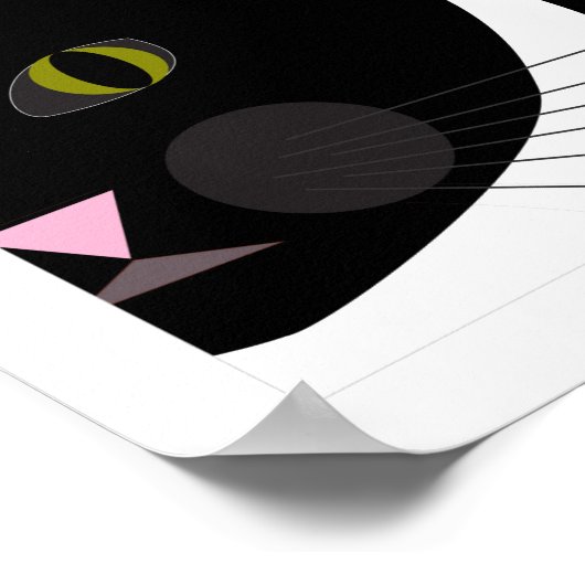 Straatkat | Abstracte kunst | Zwart, grijs en wit Poster (Hoek)