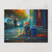 Straatkat, Multi Color, Street Life Briefkaart (Voorkant)