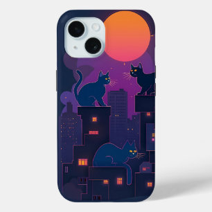 Straatkatten   Neon Urban Feline Art iPhone 15 Case