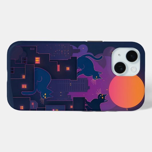 Straatkatten | Neon Urban Feline Art Case-Mate iPhone Case (Achterkant (horizontaal))