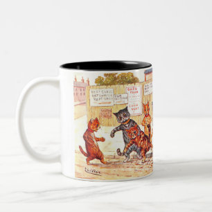 Straatkatten van Louis Wain Tweekleurige Koffiemok