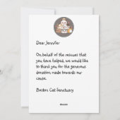 Straatkattenclub aangepast Dank je wel Feestdagenkaart (Achterkant)