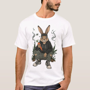 Straatkundige Konijn Rokt Kunst T-shirt
