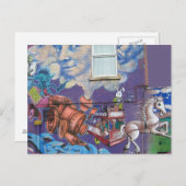 Straatkunst aan de muur briefkaart (Voorkant / Achterkant)
