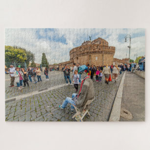 Straatkunst en Castel Sant'Angelo, Rome, Italië Legpuzzel
