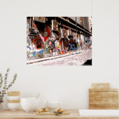 Straatkunst en graffiti in Hosiers Lane, Melbourne Poster (Keuken)