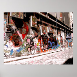 Straatkunst en graffiti in Hosiers Lane, Melbourne Poster