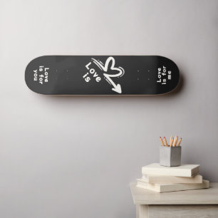 Straatkunst Hart Liefde is Wit en Zwart Persoonlijk Skateboard