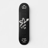 Straatkunst Hart Liefde is Wit en Zwart Persoonlijk Skateboard (Voorkant)