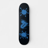 Straatkunst Hart Naam Azure Blauwe Spat Persoonlijk Skateboard (Voorkant)