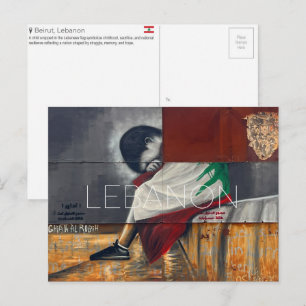 Straatkunst in Beiroet, Libanon Reisansichtkaart Briefkaart