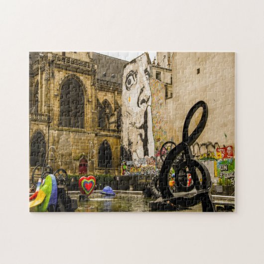 Straatkunst in Parijs. Legpuzzel (Horizontaal)