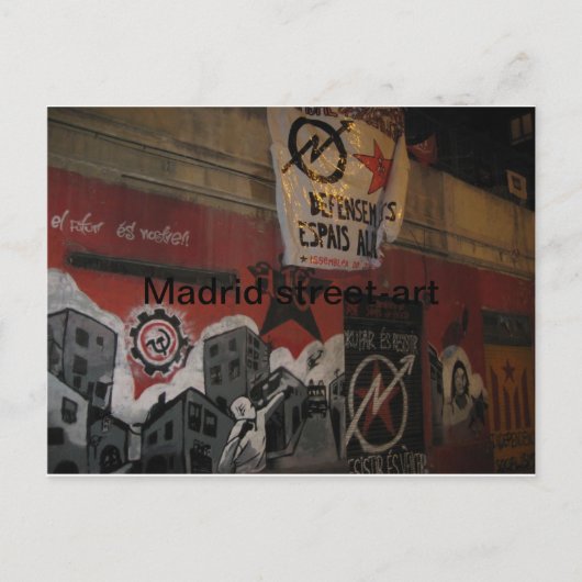 Straatkunst Madrid Briefkaart (Voorkant)
