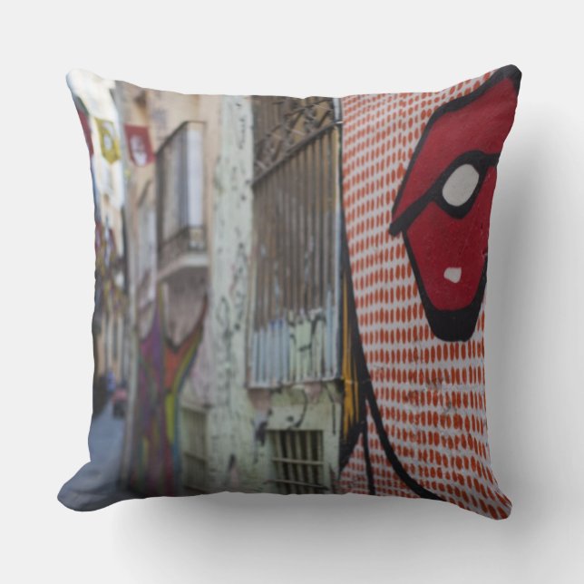 Straatkunst op Calle de la Libertad street Kussen (Voorkant)