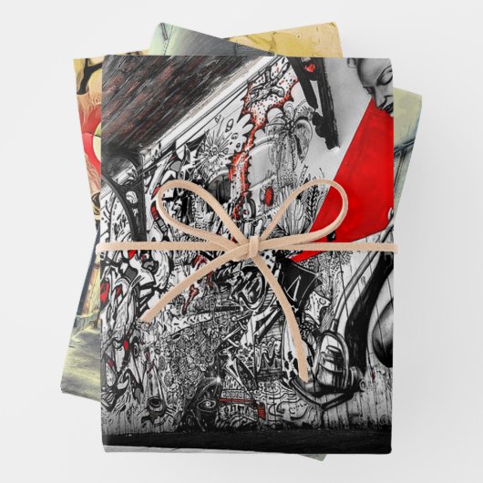 Straatkunst, stedelijke graffiti inpakpapier vel (In situ)