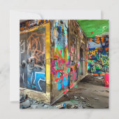 Straatkunst verlaten gebouw (Voorkant)