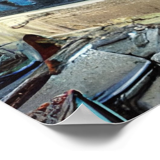 Straatkunst verlaten gebouw gepersonaliseerd poster (Hoek)