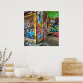 Straatkunst verlaten gebouw gepersonaliseerd poster (Keuken)
