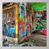 Straatkunst verlaten gebouw gepersonaliseerd poster (Voorkant)