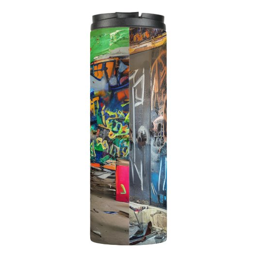 Straatkunst verlaten graffiti thermosbeker (Achterkant)