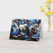 straatkunstblauw kaart (Gele Bloem)