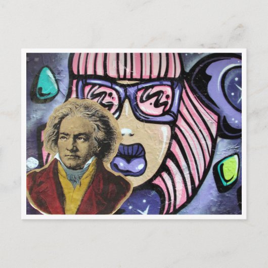 straatkunstcomponist briefkaart (Voorkant)